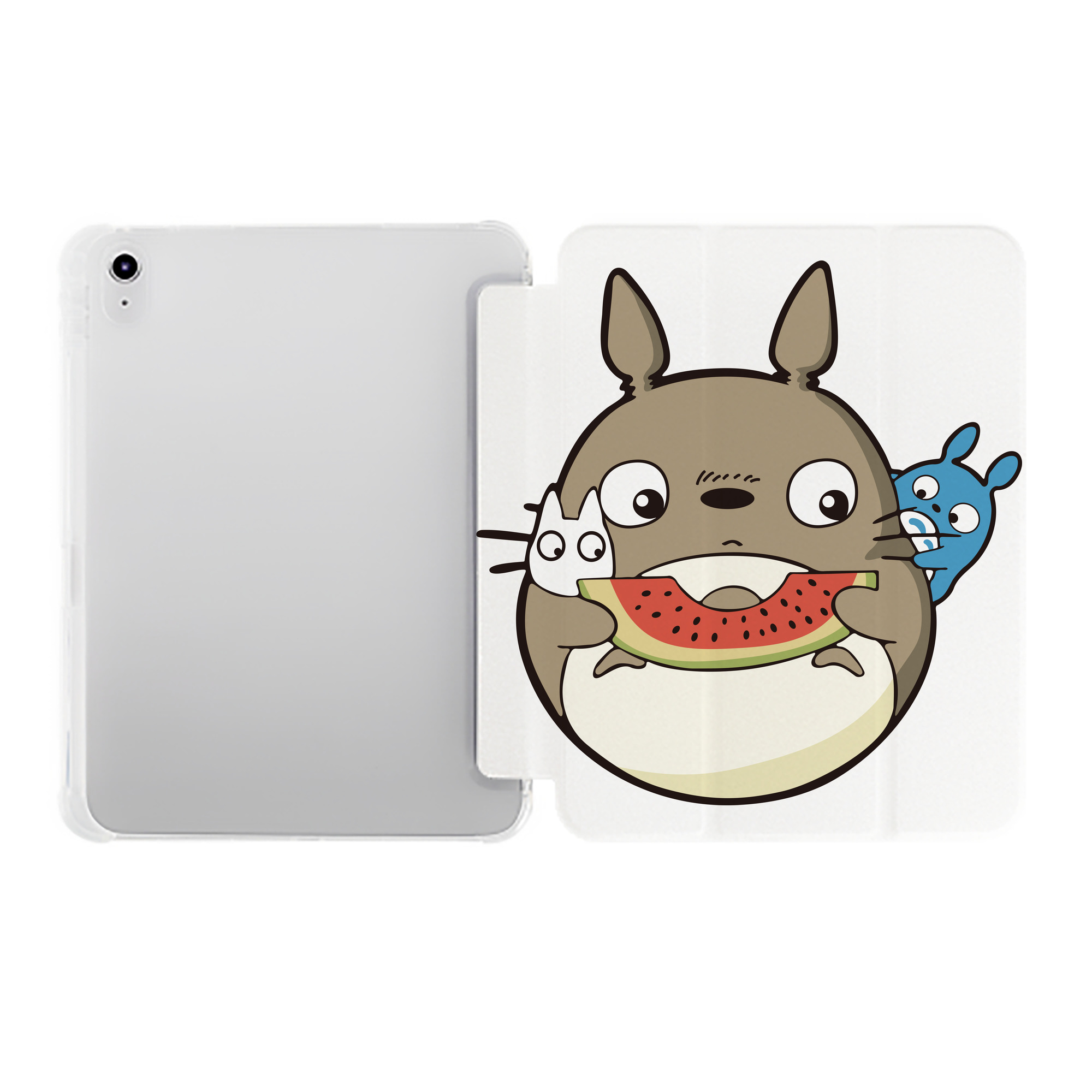 （画像用） となりのトトロ 草壁メイ 草壁サツキ My Neighbor Totoro Satsuki Kusakabe Mei Kusakabe IPad ケース ペン収納付き 三つ折りスタンド PUレザー×シリコン 対応機種9.5/10.5/10.9インチ
